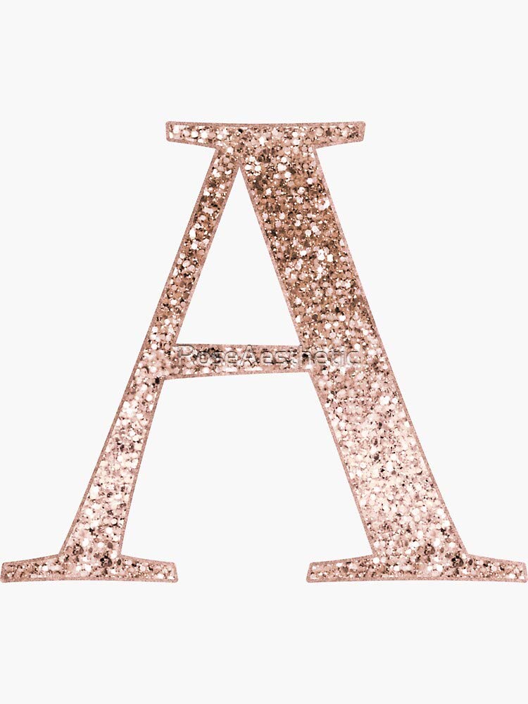 Rose Gold Glitter Monogram Letter Sticker - Custom Vinyl Decal for Cars, Laptops, Windows, Walls & Trucks - Perfect for Personalizing Vehicles, Tech Devices & Home Decor