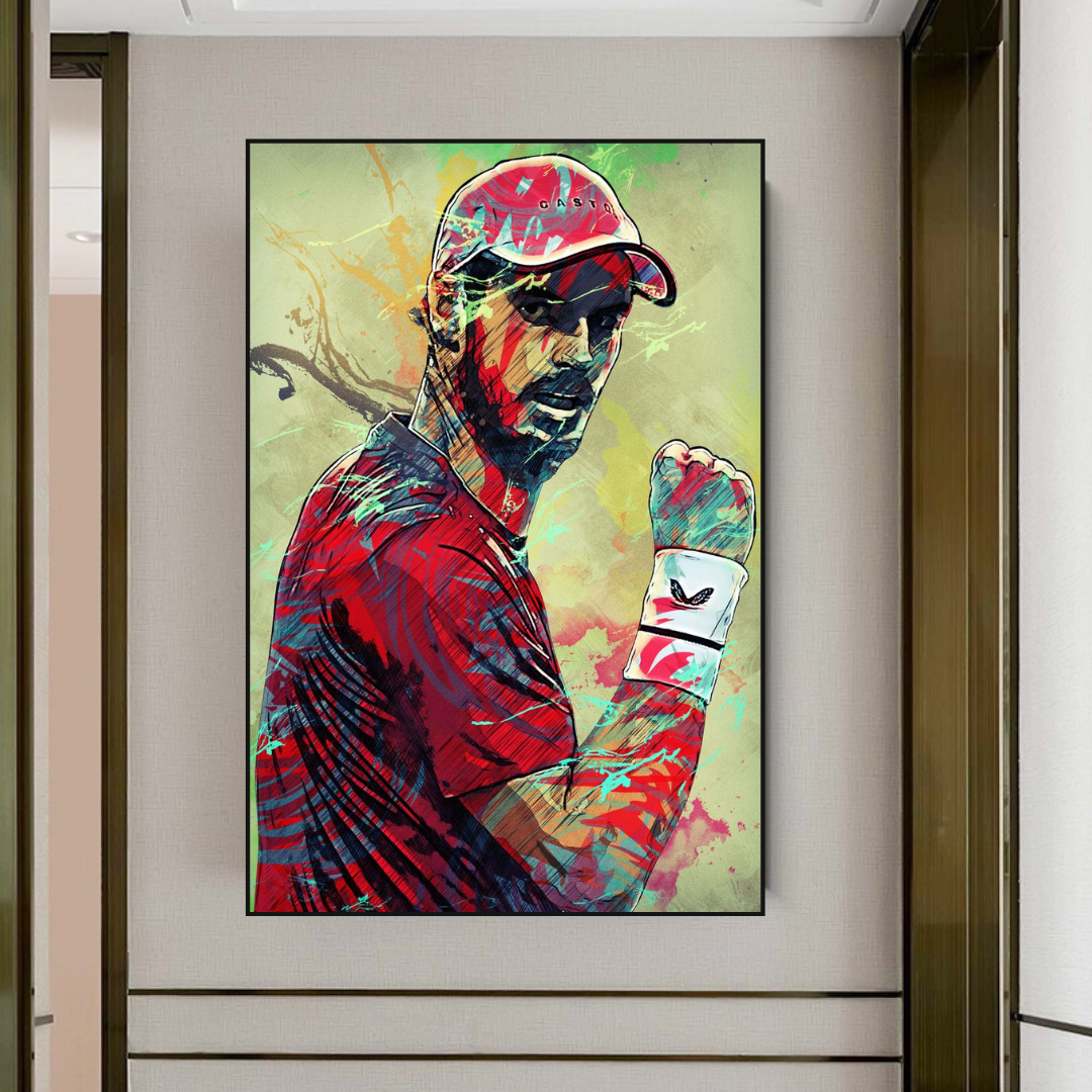 Andy Murray Tennis Legend Canvas Wall Art - Premium Sports Decor for Home, Office & Man Cave - Perfect Gift for Tennis Fans & Athletes