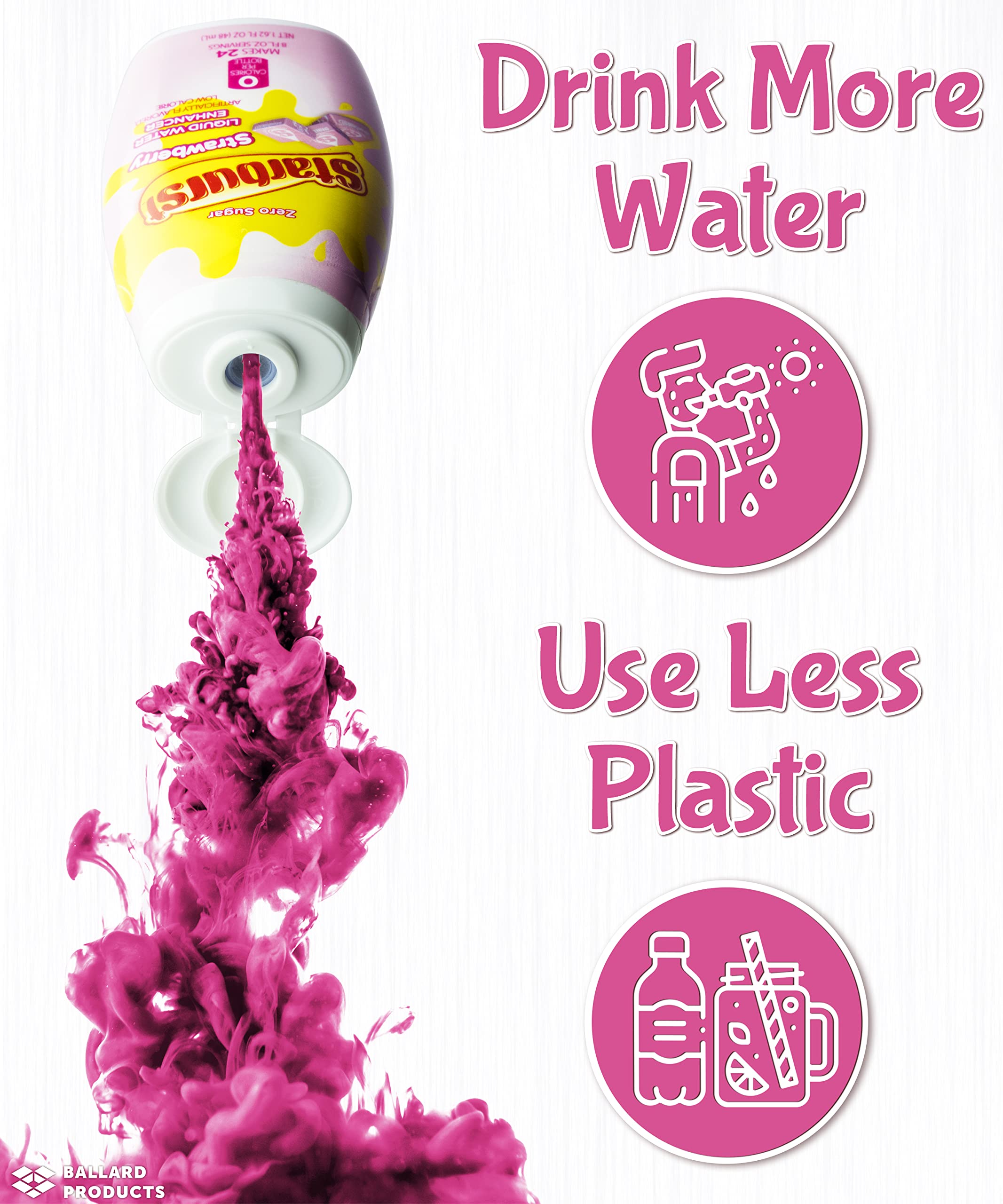Starburst Sugar Free Liquid Water Enhancer Variety Pack - 3 Bottles (Strawberry, Orange, Cherry) | Zero Calorie Flavor Drops for Water, Tea & Smoothies | Includes Free Hard Candy Recipe Card | Perfect for Hydration, Workouts & Healthy Lifestyle