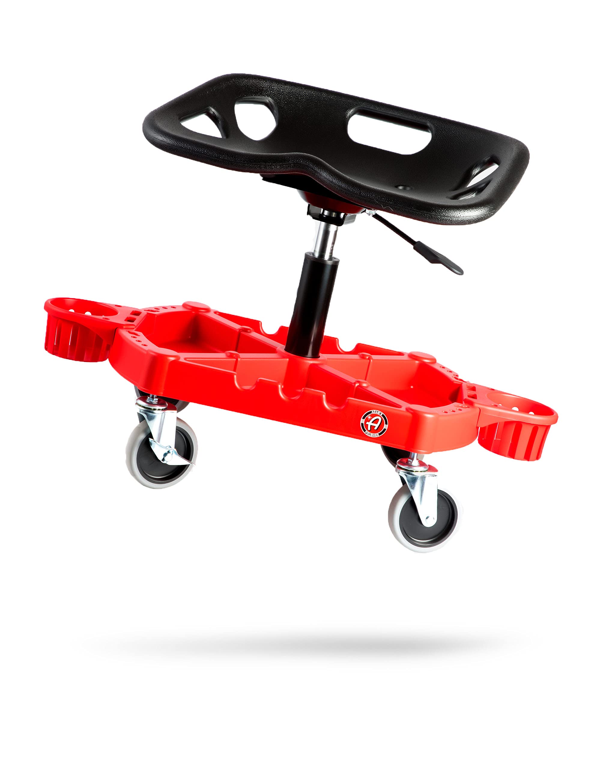 Adam's Polishes Pro Rolling Stool - Adjustable Height Car Detailing Stool with Wheels & Tool Tray | Perfect for Car Cleaning, Buffing, Polishing, Ceramic Coating & Waxing | Garage Workshop & Auto Detailing Essential