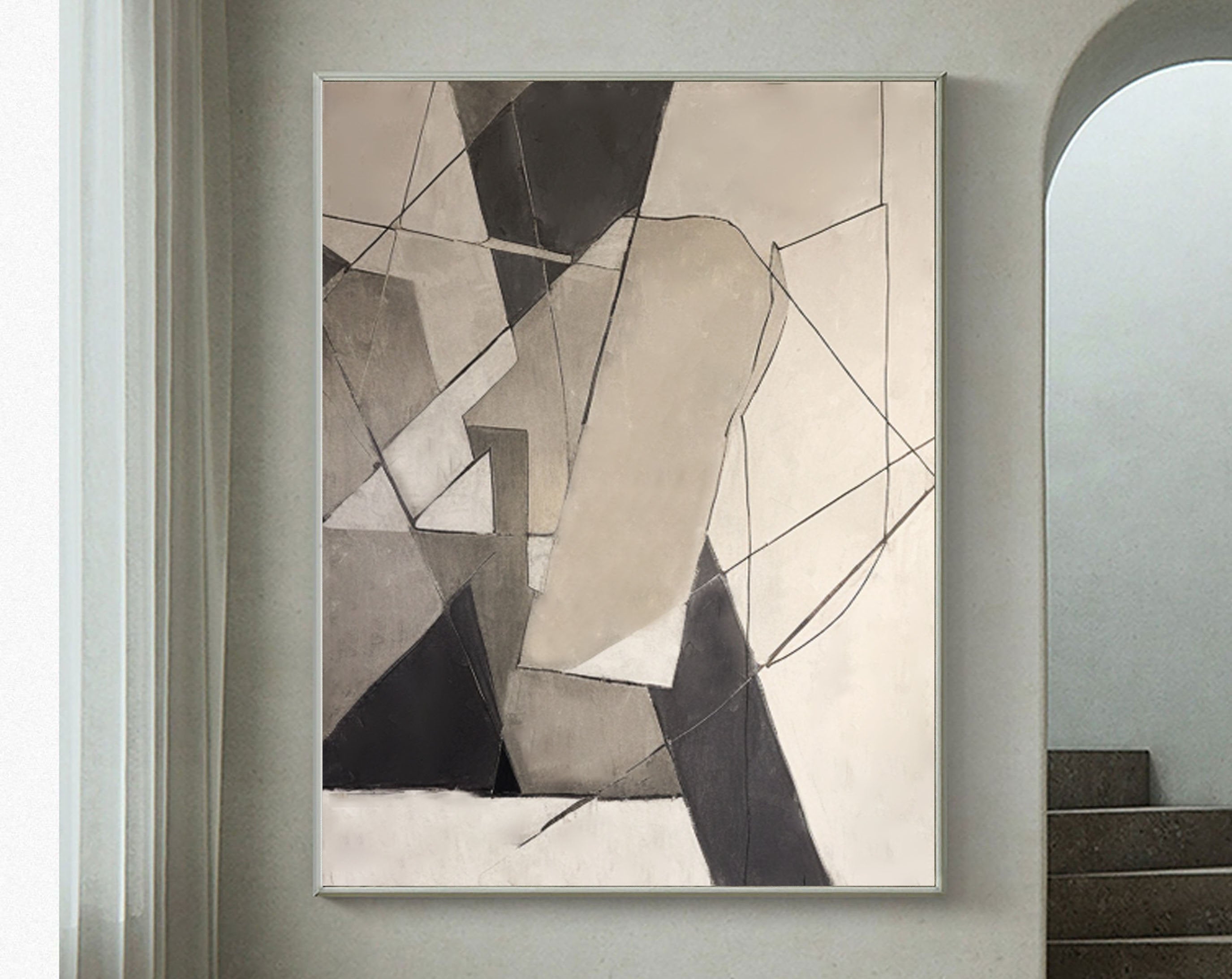 Beige & Brown Abstract Wall Art Print #BB031 - Modern Home Decor for Living Room, Bedroom & Office