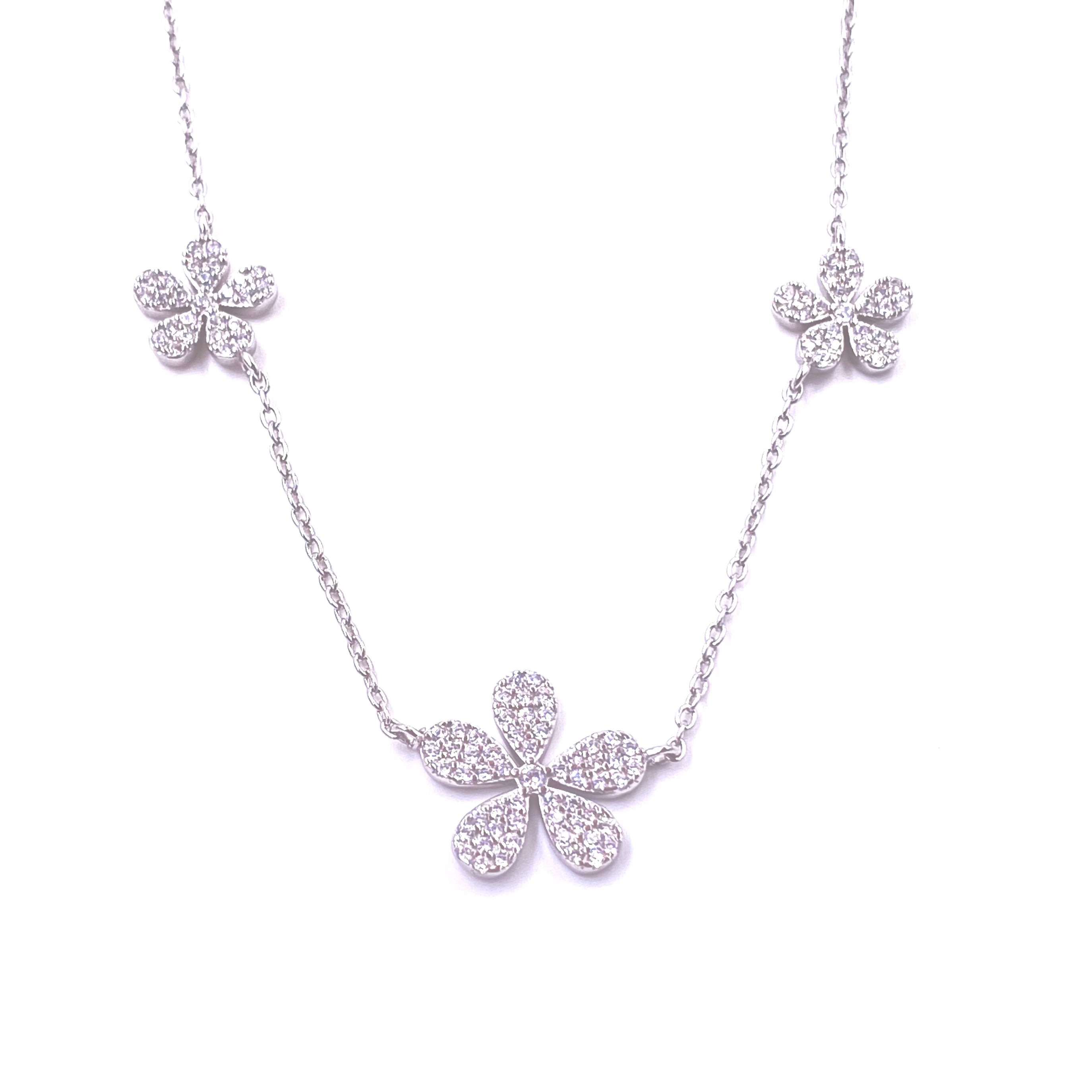 Ashley Gold Sterling Silver 5 Rose CZ Drop Necklace - Elegant Cubic Zirconia Pendant for Women - Perfect for Weddings, Anniversaries & Special Occasions