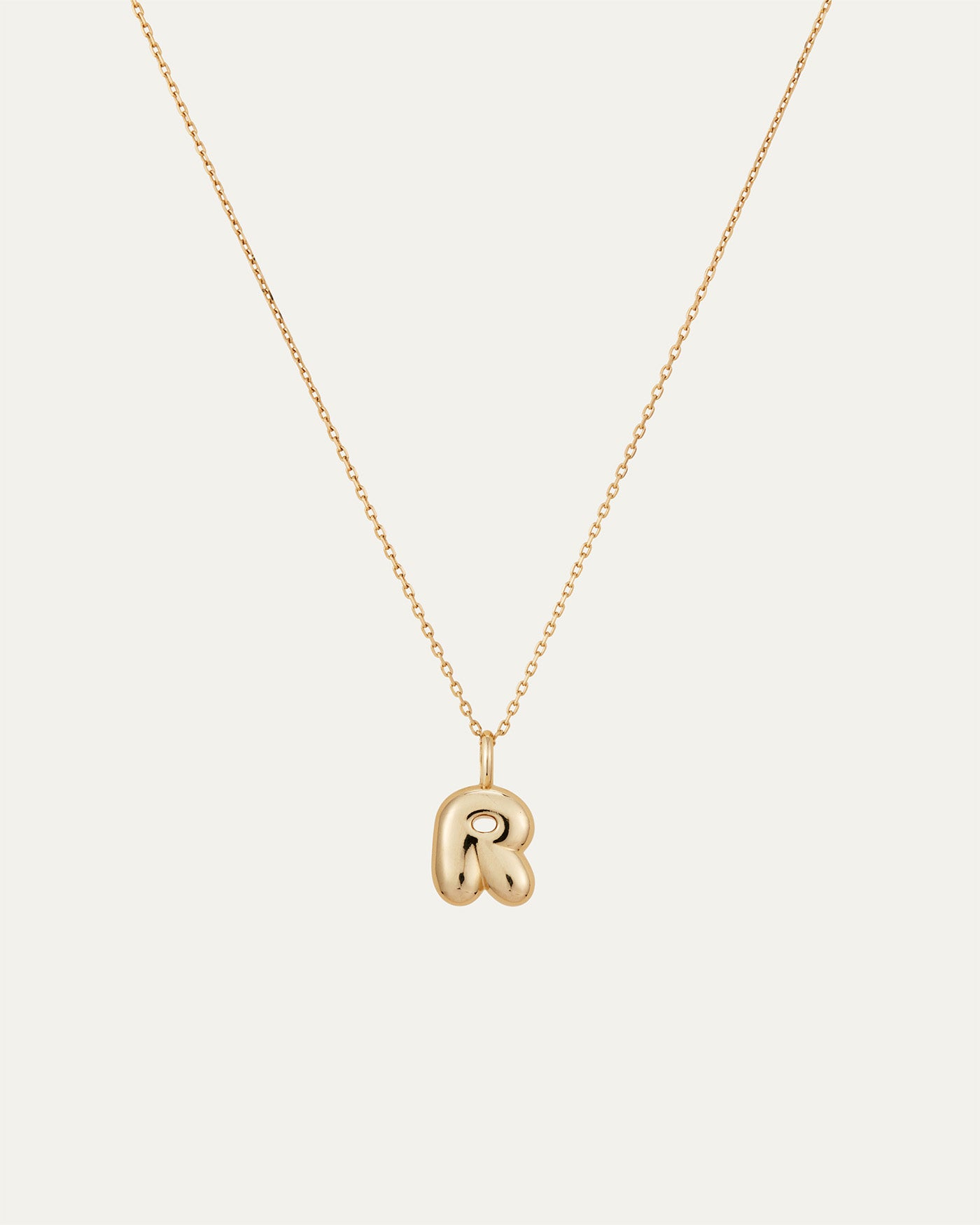 14K Gold Bubble Letter Necklace - Personalized Initial Pendant for Women - Elegant Layering Jewelry for Everyday Wear, Gifts & Special Occasions