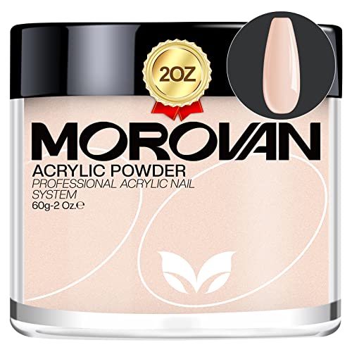 Morovan Nude Pink Acrylic Powder 2oz - Professional Polymer Nail Powder for Acrylic Nail Extensions & Carving | Natural Pink Nail Enhancement | Perfect for Salon & DIY Manicures at Home