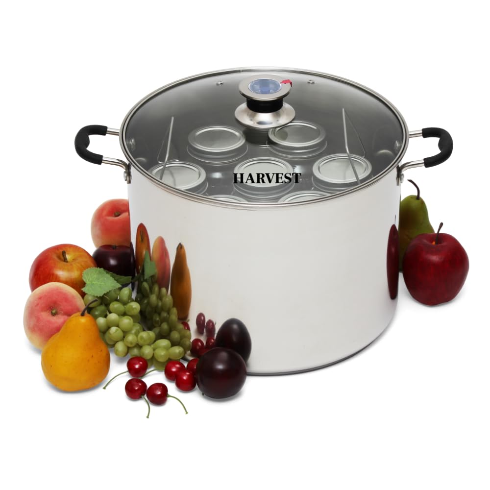 Premium 20 Qt Stainless Steel Canning Pot with Rack - Water Bath & Steam Canning - Compatible with Induction, Glass, Gas Stovetops - Includes Essential Canning Tools - Perfect for Home Preserving, Pickling, and Making Jams, Jellies, and Sauces