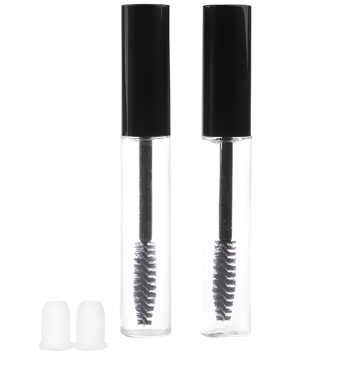 Vinayakart 10ml Plastic Mascara Tube with Wand - Eyelash Cream & Castor Oil Container Bottle Kit (2-Pack) - Includes Dots & Funnels - Perfect for Travel, DIY Beauty & Home Use