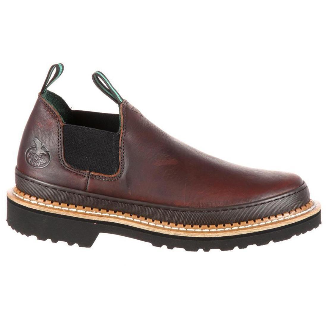 Georgia Giant Romeo Work Shoe for Men - Durable Brown Leather Safety Boots with Slip-Resistant Sole - Ideal for Construction, Landscaping & Outdoor Work