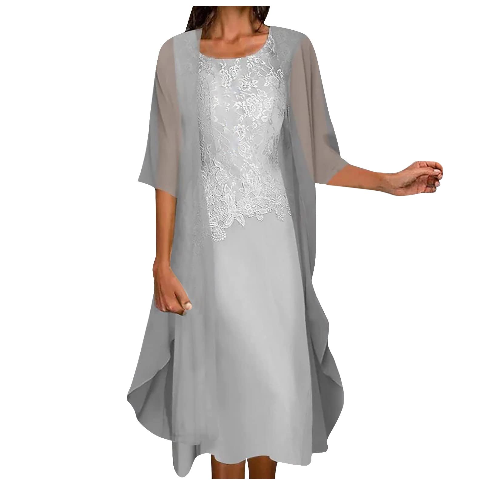 Elegant Women's Fall Party Dress with Sequin Slit & Floral Ruffles - Boho Chiffon Maxi Dress for Evening Events, Weddings & Date Nights