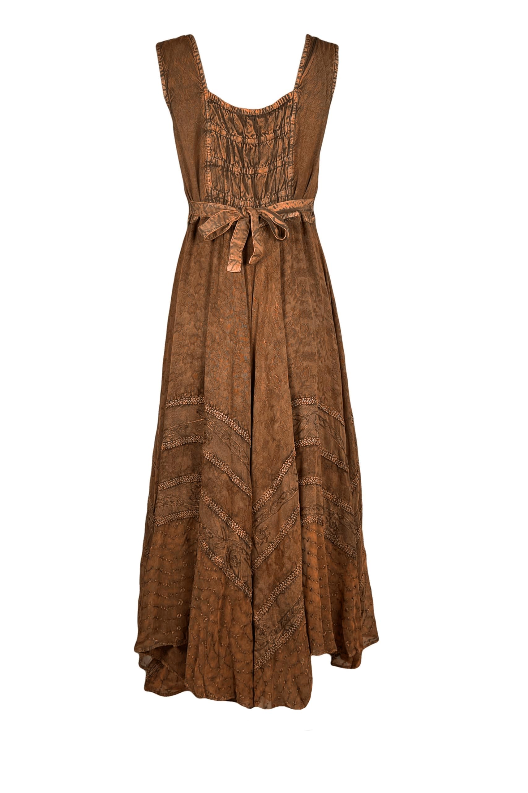 Agan Traders Women's Gothic Corset Maxi Dress - Sleeveless Embroidered Smocked Summer Dress for Women | Perfect for Spring Weddings, Date Nights & Gothic Fashion