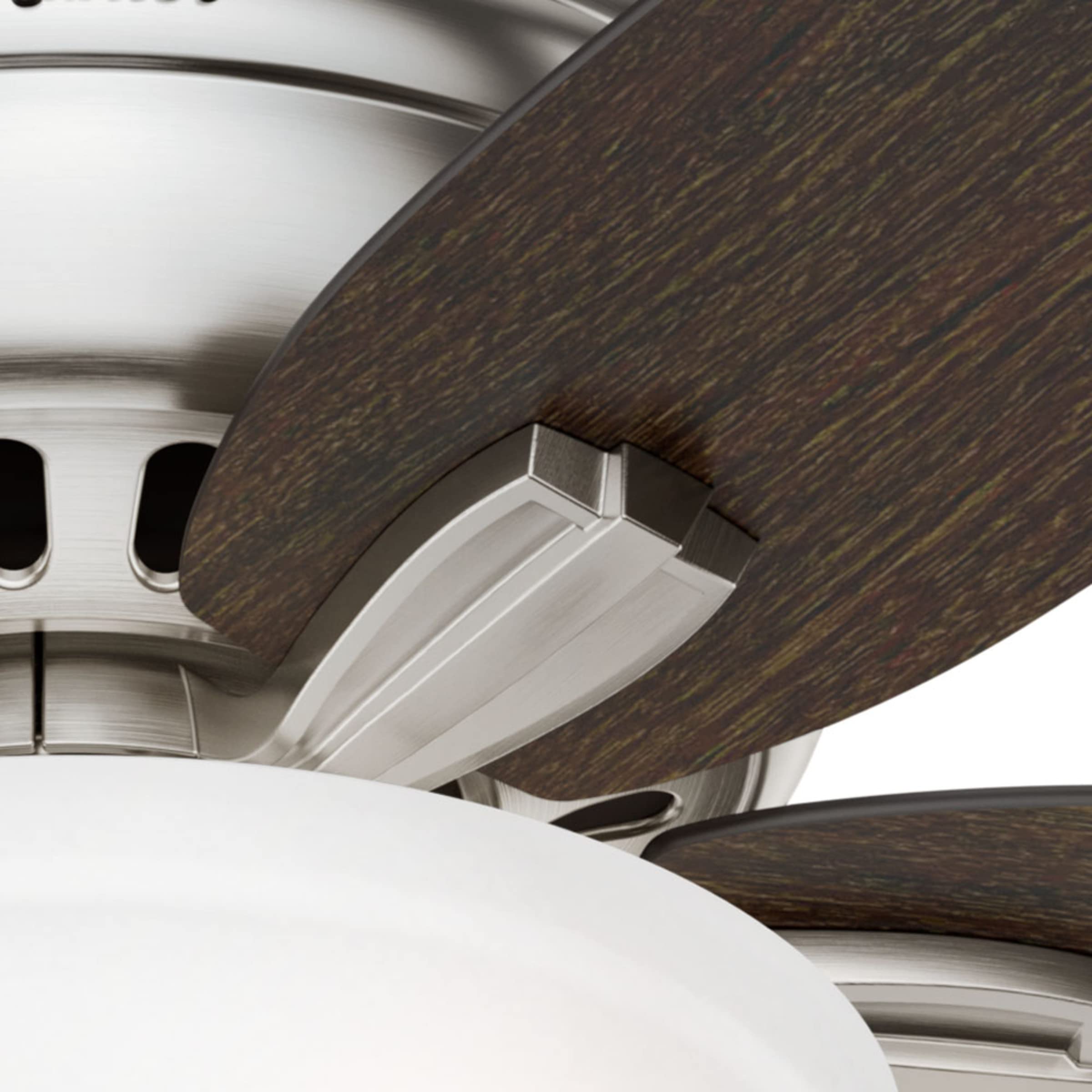 Hunter Fan Company 51082 42-Inch Newsome Brushed Nickel Low Profile Ceiling Fan with LED Light Kit and Pull Chain - Perfect for Bedrooms, Living Rooms, and Home Offices