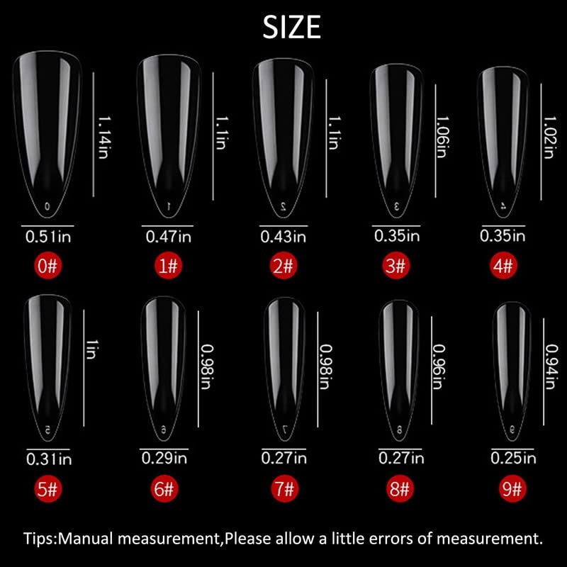 Staila 100pcs Clear False Nail Tips - Full Cover Stiletto Press on Fake Nails, Soak Off Short Acrylic Nails for Women | Perfect for Daily Wear, Parties & Special Occasions