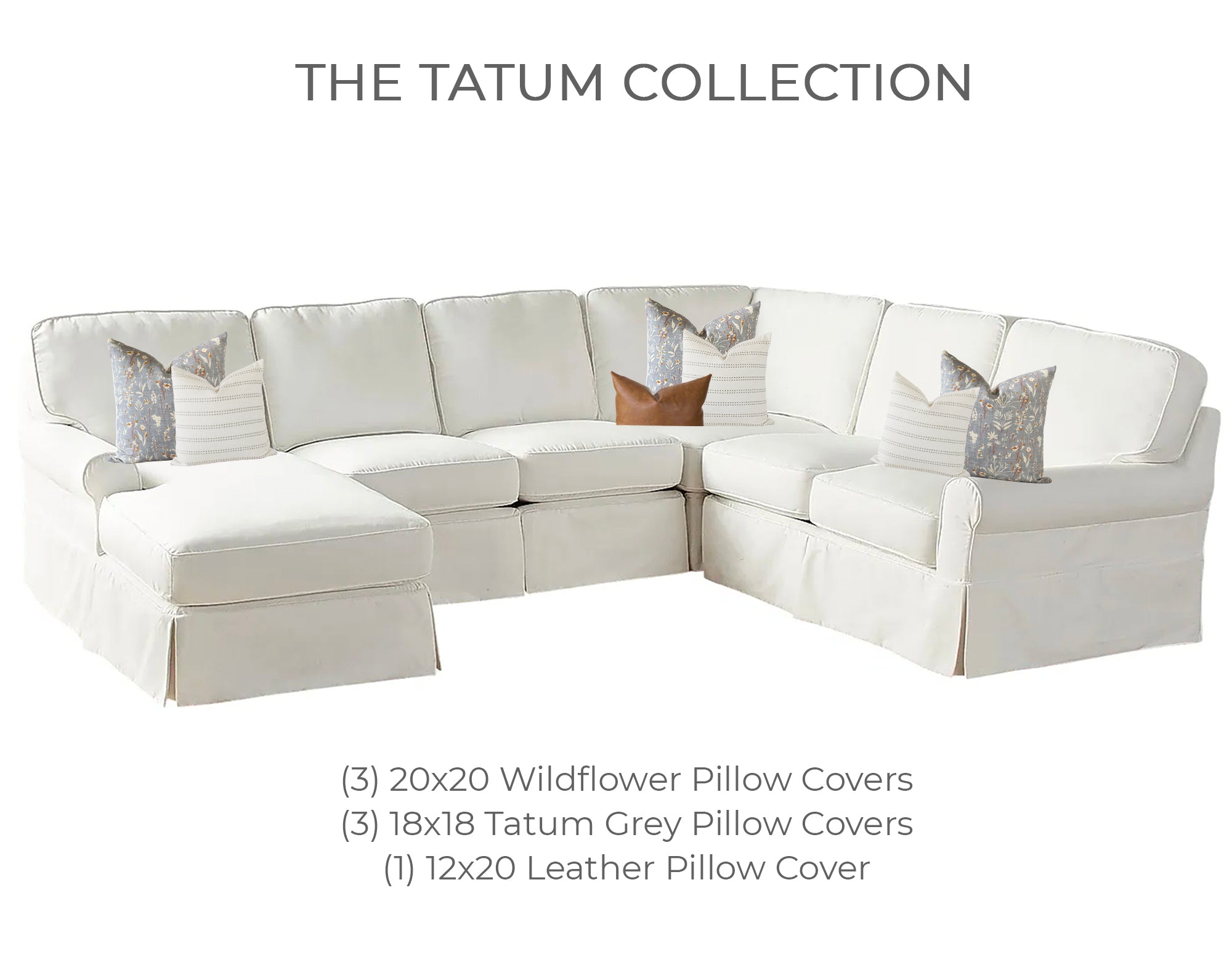 Tatum Pillow Sectional Sofa Set - Modern L-Shaped Couch with Soft Pillows for Living Room, Family Room, or Lounge Area - Perfect for Relaxing, Entertaining, and Movie Nights
