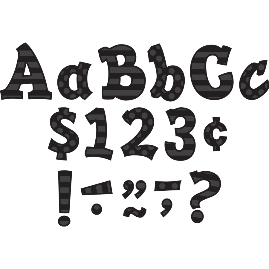 Black Sassy Solids 5 Letters - Stylish Alphabet Decor for Home & Office - Perfect for Wall Art, Nursery, Classroom, and Party Decorations