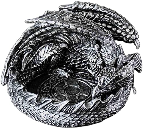 YCLZNB Resin Ashtray - Magic Dragon Design Retro Ashtray for Indoor & Outdoor Use - Home, Office, Bar, Cafe, Hotel Decor (12.75cm) - Perfect for Smoking Lounges, Patios, and Man Caves
