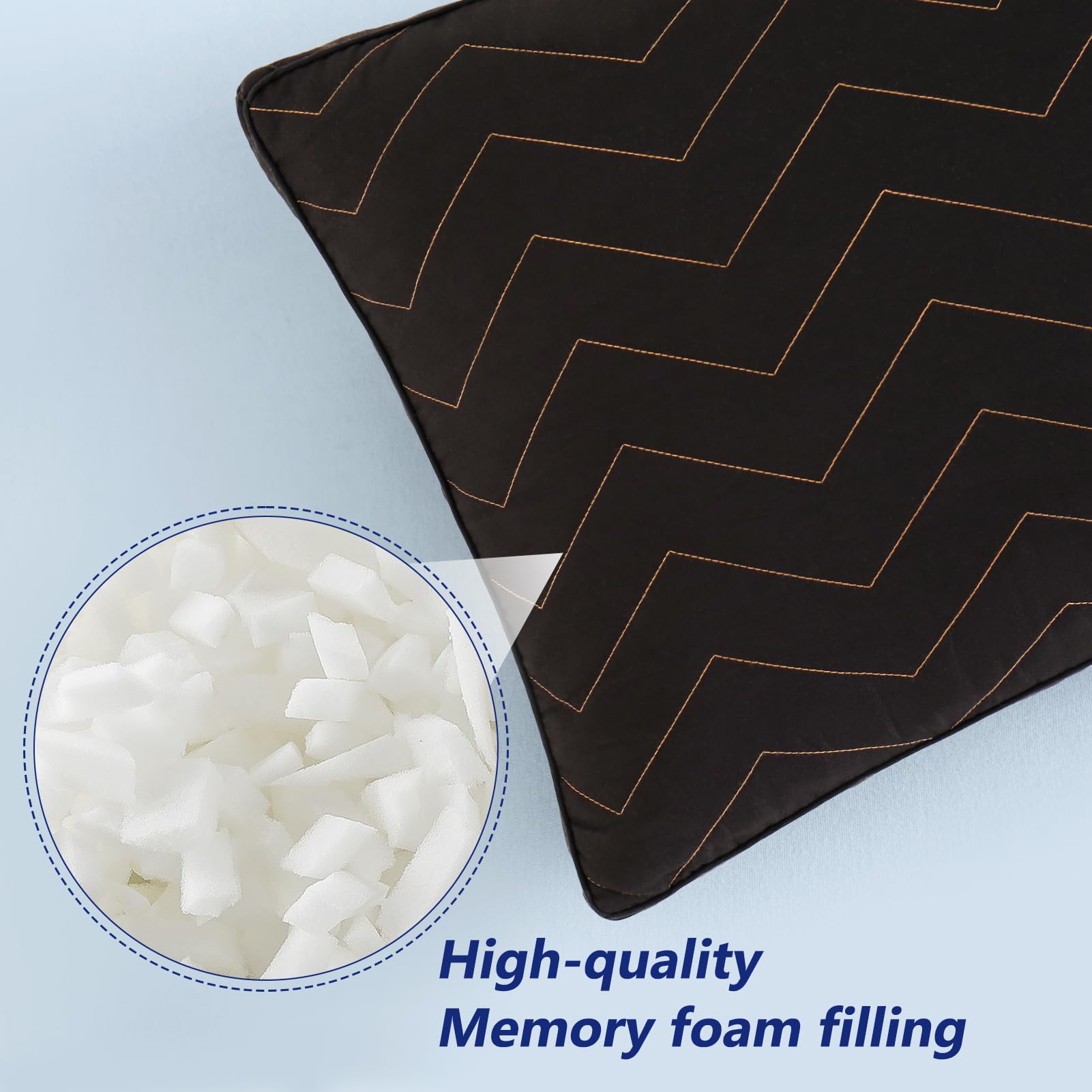 DownCool Quilted Memory Foam Body Pillow - Extra Large 20x54 Inch Full Body Pillow for Adults - Orthopedic Support for Side Sleepers & Pregnancy - Soft Cooling Bed Pillow for Back Pain Relief - Perfect for Sleeping, Lounging & Nursing (Black)