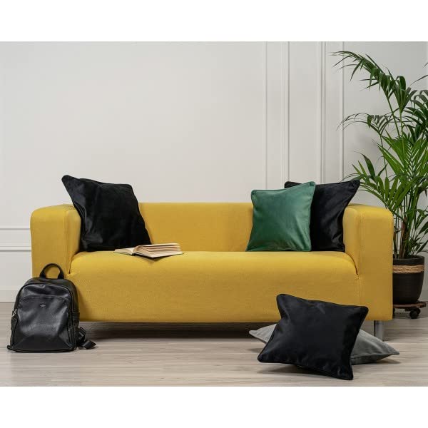 Klippan Loveseat Cover Replacement for IKEA Klippan Sofa - Durable Stretch Slipcover in Mustard Yellow | Perfect for Home Decor, Pet Protection & Furniture Refresh