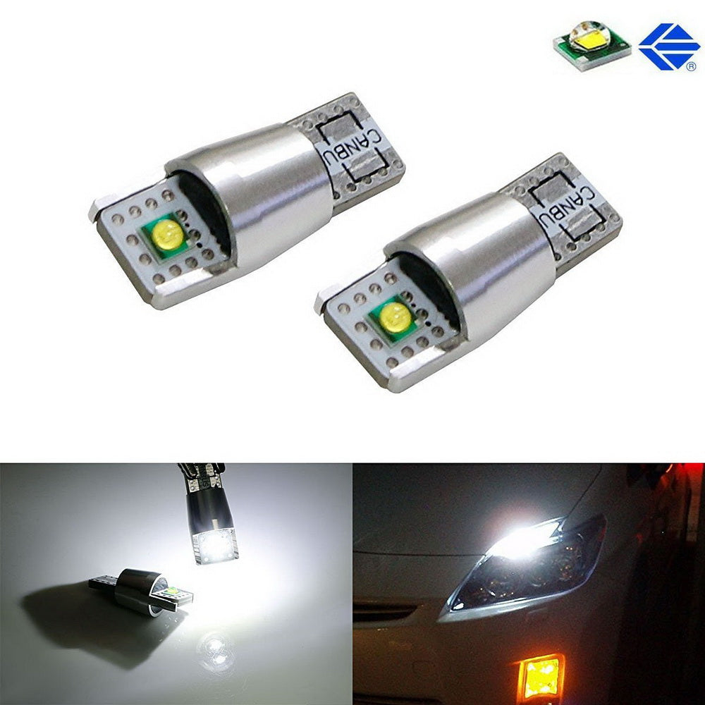 2 Pack CREE 10W 168 194 2825 LED Bulbs - Super Bright White Light for Parking Lights, Position Lights & License Plate Lights (Perfect for Cars, Trucks, SUVs & Motorcycles)