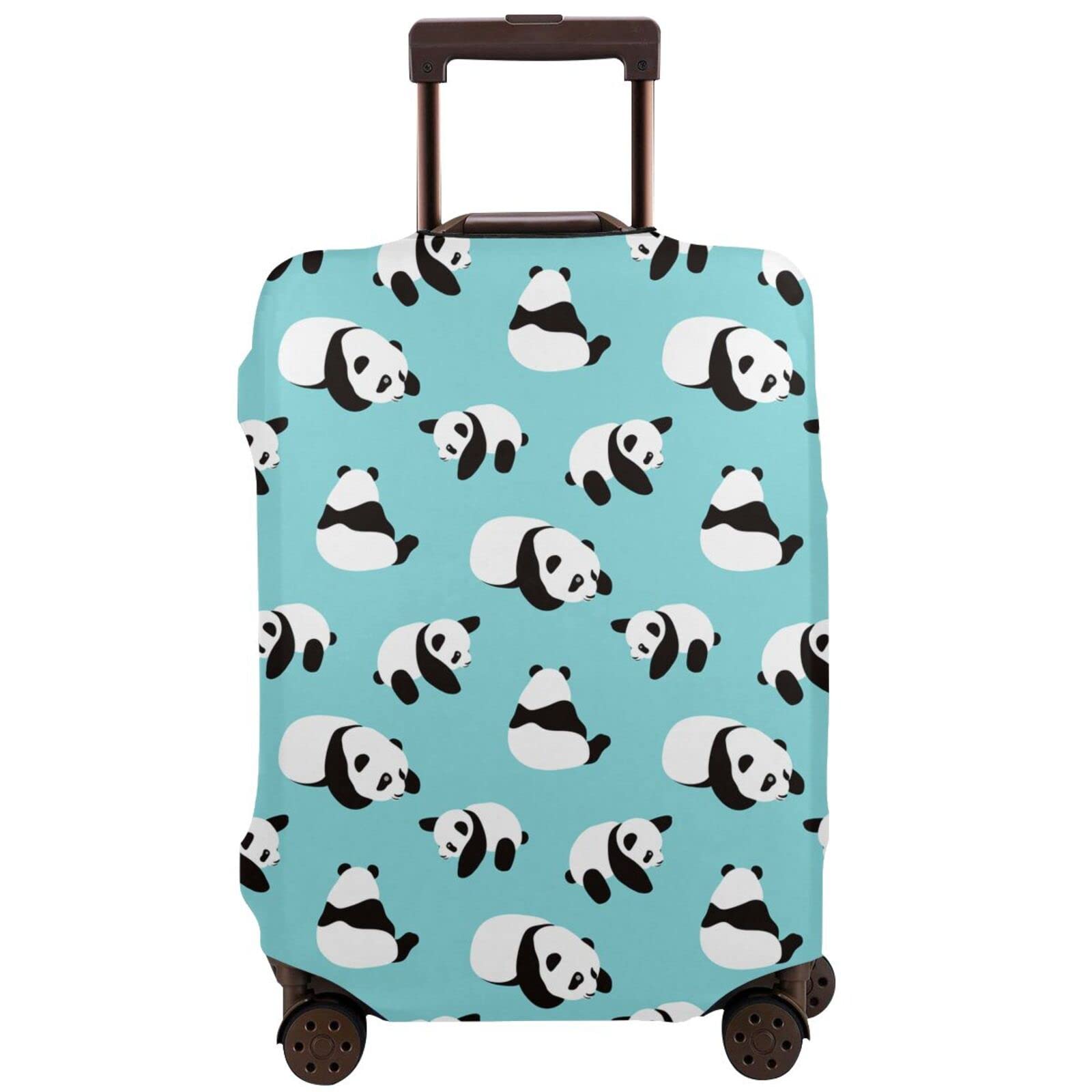 Washable Elastic Luggage Cover with Concealed Zipper - Panda Design Travel Suitcase Protector for Large Bags | Perfect for Airplane, Train & Vacation Travel Accessories