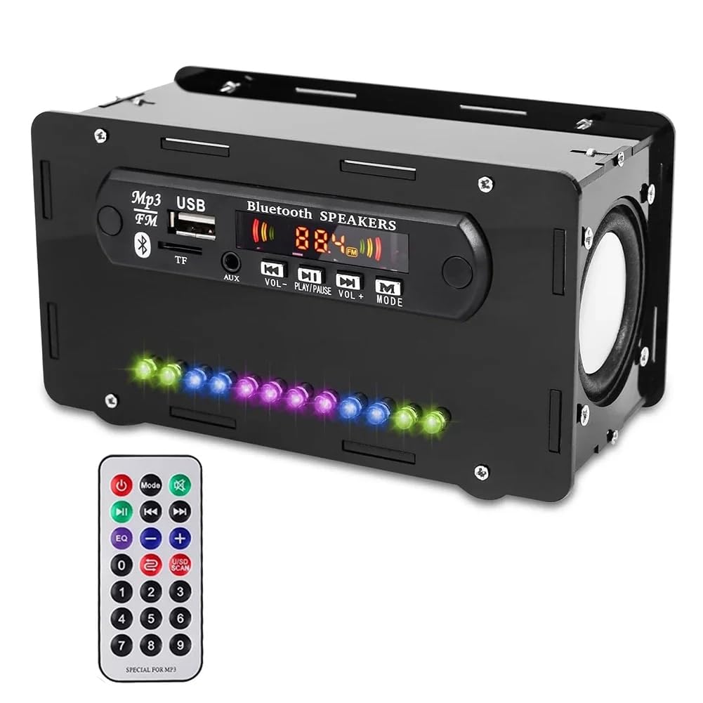 DIY Bluetooth Speaker Kit with LED, FM Radio, USB & Digital Display - Soldering Practice Project for Home & Office Use | Perfect for STEM Learning & DIY Enthusiasts