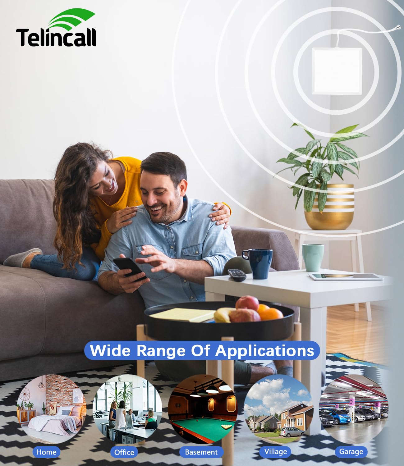5G 4G 3G Cell Phone Signal Booster for Home - FCC Approved 5,000 Sq Ft Coverage - Compatible with All US Carriers (Bands 2/4/5/12/13/17/25/30/66/71) - Perfect for Rural Areas, Basements & Large Homes