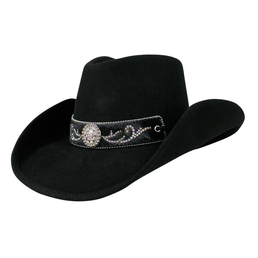 Bullhide Hangin' Out Felt Cowboy Hat for Men & Women - Western Style Black Cowboy Hat for Rodeo, Country Music Festivals & Outdoor Adventures