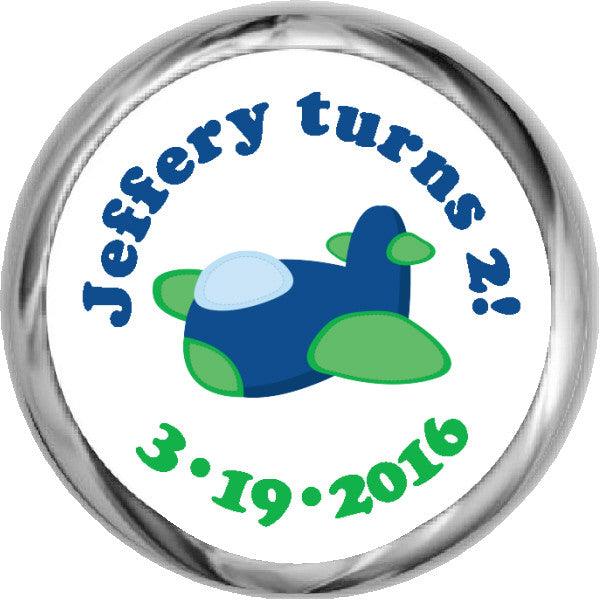 Hershey Kisses Birthday Stickers - Airplane Themed Party Decorations for Kids & Adults - Perfect for Birthday Invitations, Scrapbooking & Gift Wrapping