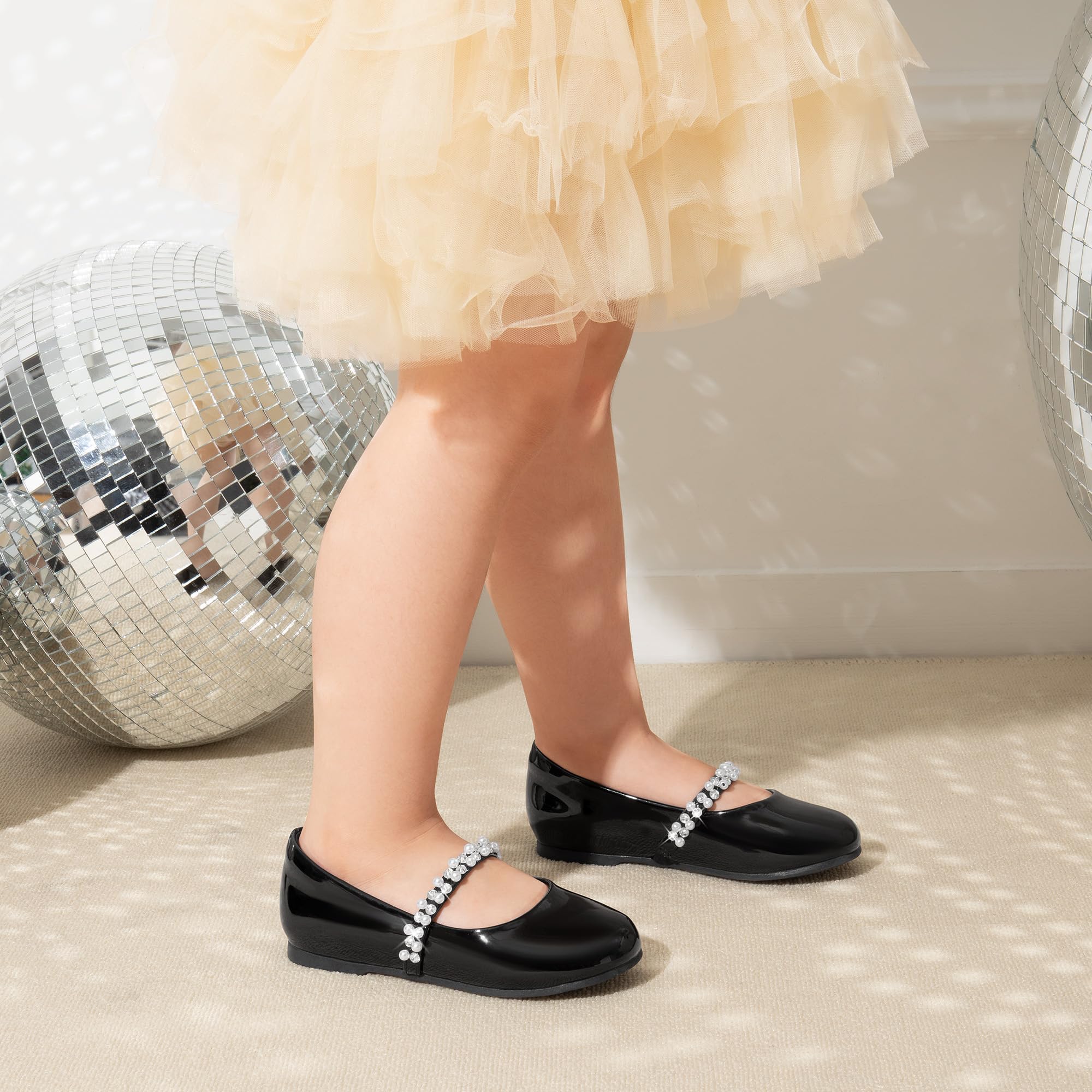 DREAM PAIRS Girls Mary Jane Dress Shoes - Ballet Flats for Toddler, Little Kid & Big Kid - Comfortable & Stylish for Wedding, Party, School & Special Occasions