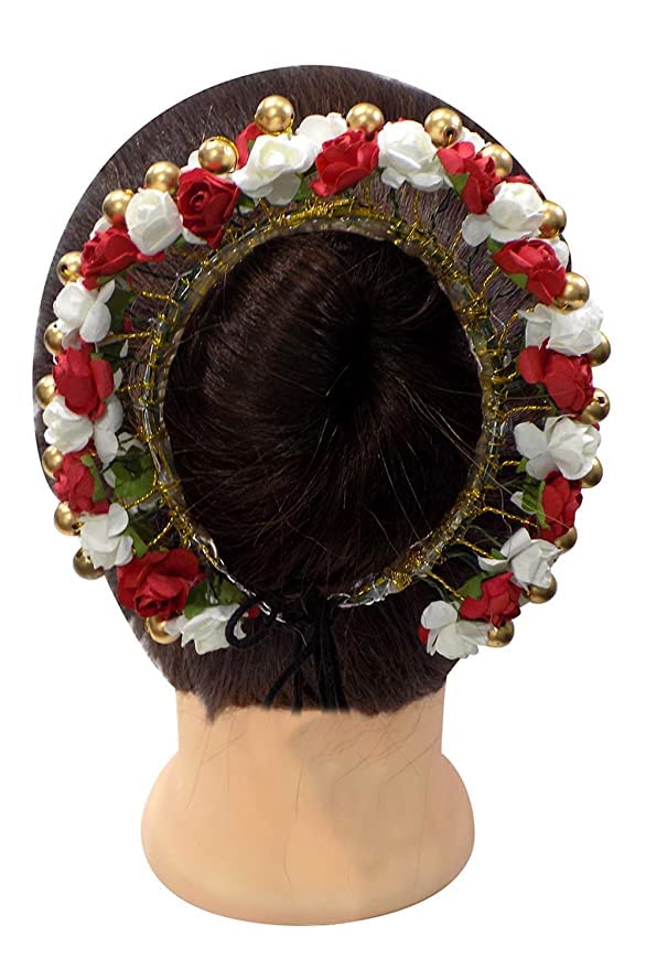 Golden Artificial Hair Gajra for Bridal & Dance - Traditional Indian Hair Accessories for Weddings, Bharatnatyam, Kuchipudi | Perfect for Brides, Performers & Special Occasions