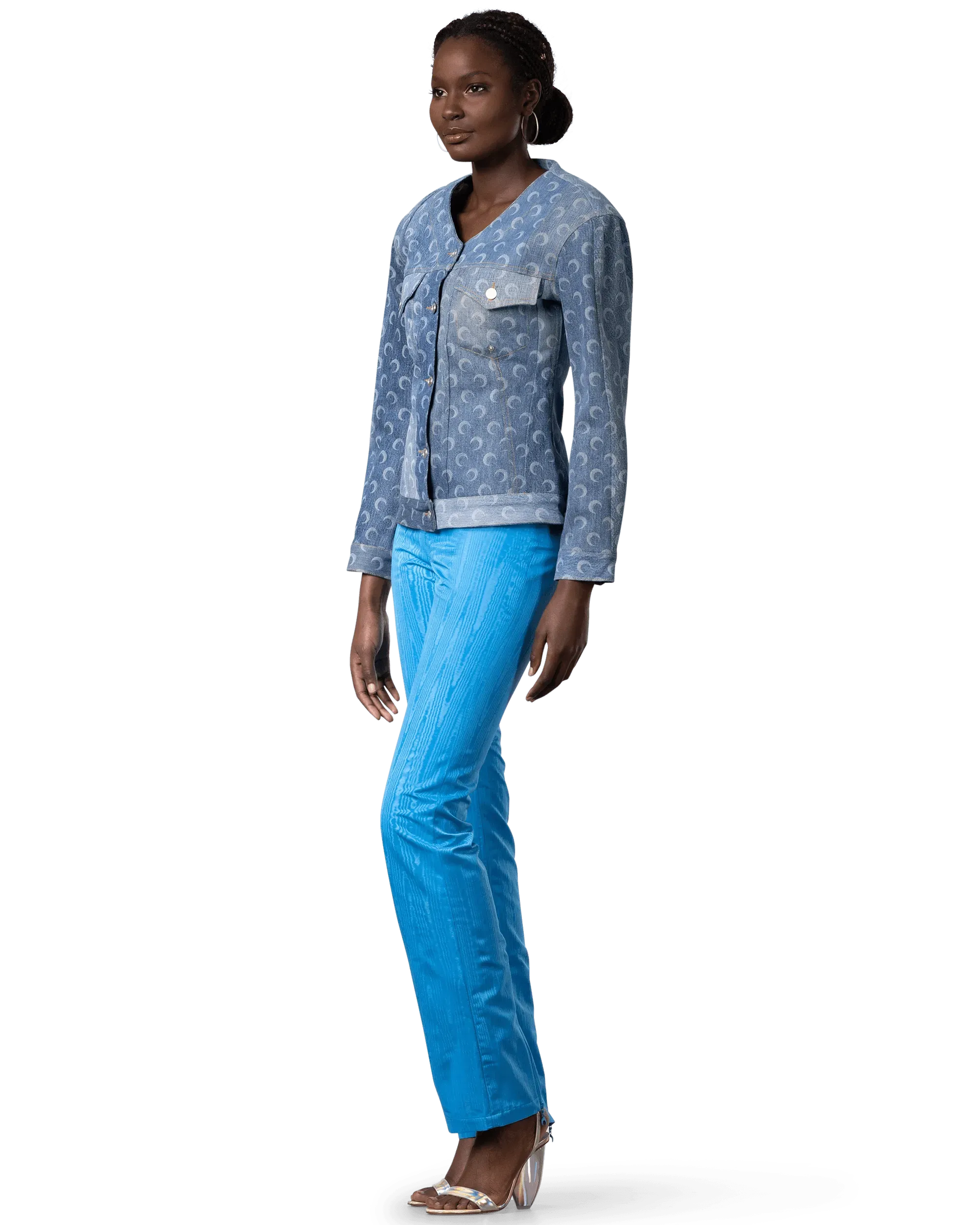 Eco-Friendly Regenerated Denim Fitted Jacket for Women - Sustainable Fashion Staple for Casual Outings & Street Style