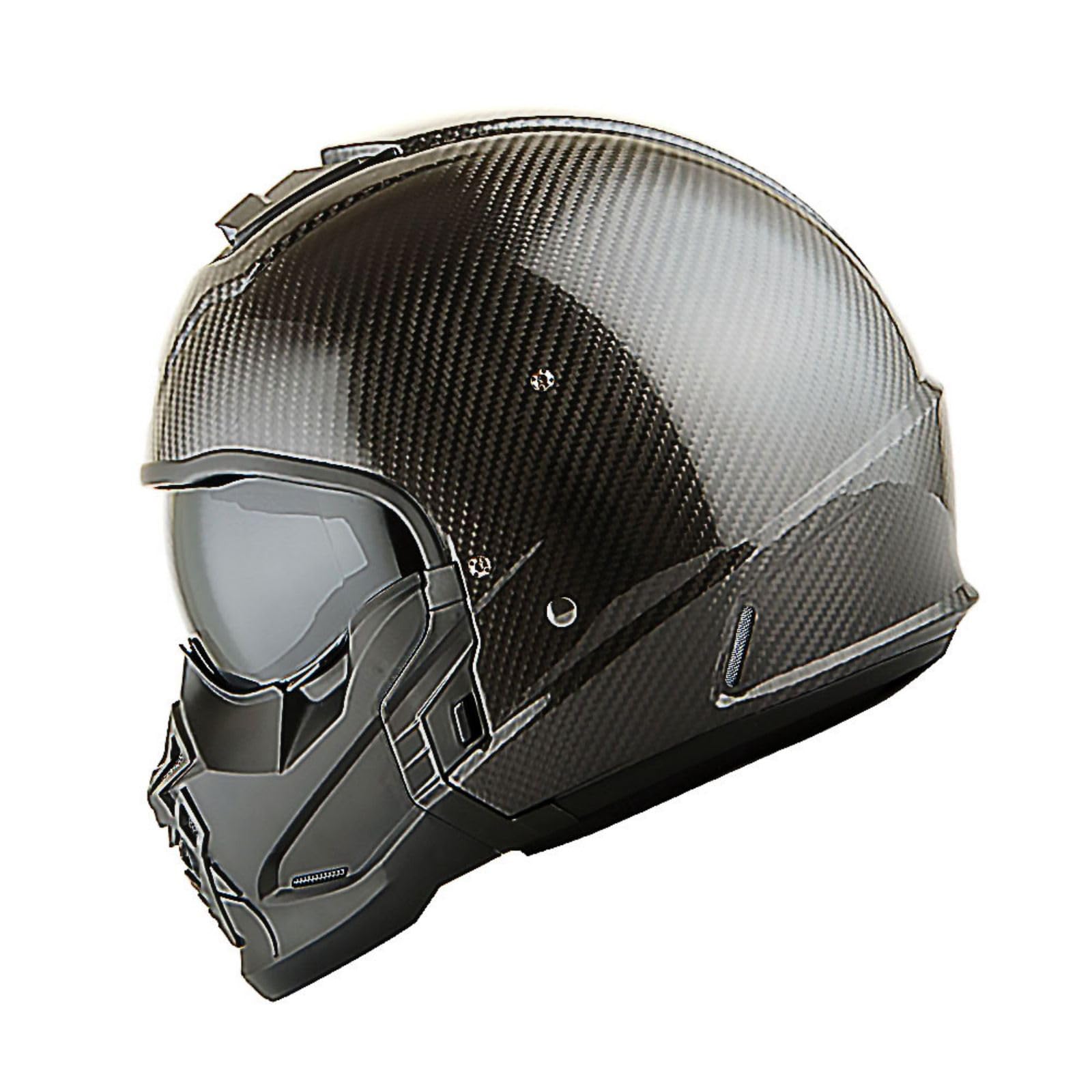 Martian Genuine Carbon Fiber Motorcycle Helmet HB-B2 - DOT Approved Full Face & Open Face Glossy Black - Perfect for Street Biking, Racing & Urban Commuting