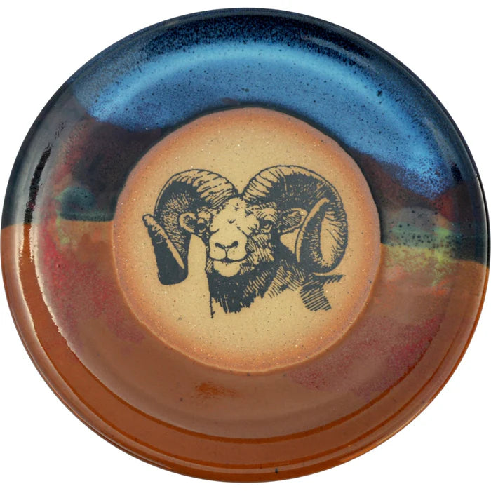 Premium Mountainscape Bighorn Sheep Dinnerware Set - Rustic Ceramic Plates & Bowls for Cabin, Lodge & Western Home Decor - Perfect for Camping, Hunting Trips & Outdoor Entertaining
