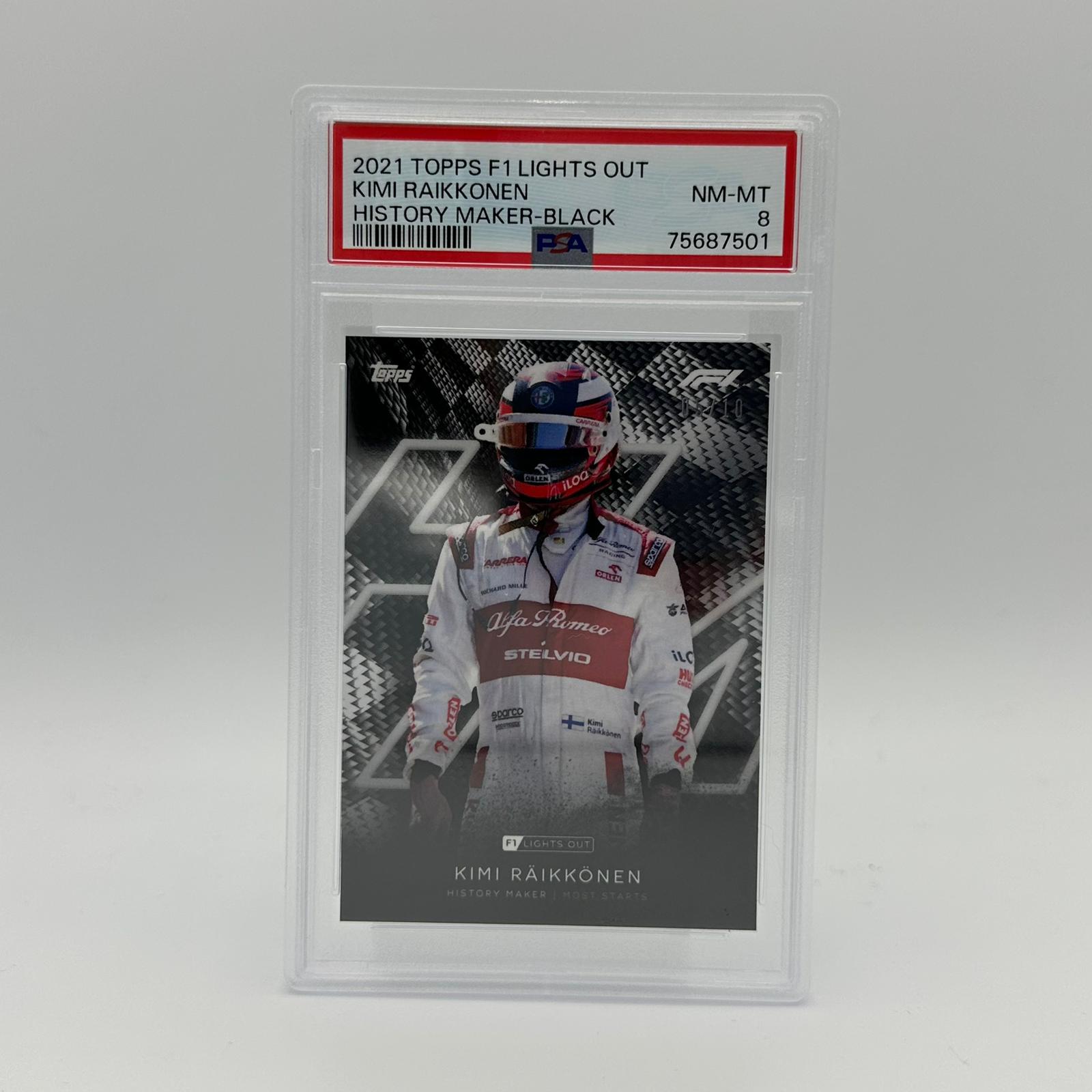 PSA 8 Graded 2005 Kimi Raikkonen History Maker Black F1 Racing Card - Perfect for Collectors, Sports Memorabilia Display, and Formula 1 Fan Gifts