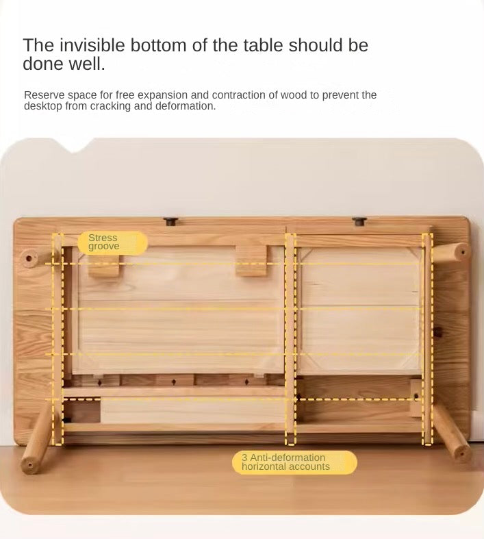 Solid Oak Adjustable Study Desk for Kids - Sturdy Kraft Table with Height Adjustment - Perfect for Homework, Drawing & Online Learning