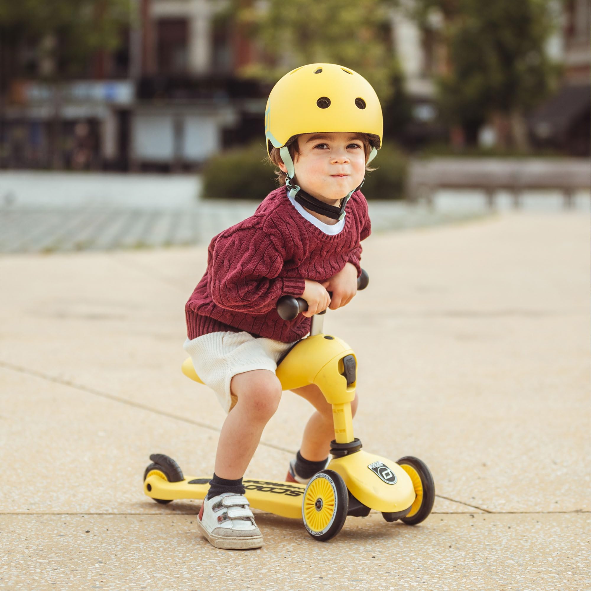 Scoot & Ride 2-in-1 Ride-On & Stand Kids Scooter for Toddlers Ages 1-5 | Highwaykick 1 Lemon | Outdoor Play, Park Adventures & Learning Balance for Preschoolers