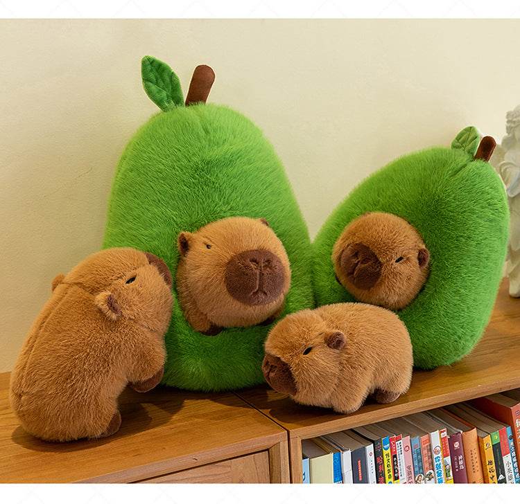 Cute Avocado Capybara Plush Toy - Soft Stuffed Animal Pillow for Kids & Adults | Perfect for Cuddling, Home Decor, and Gifts