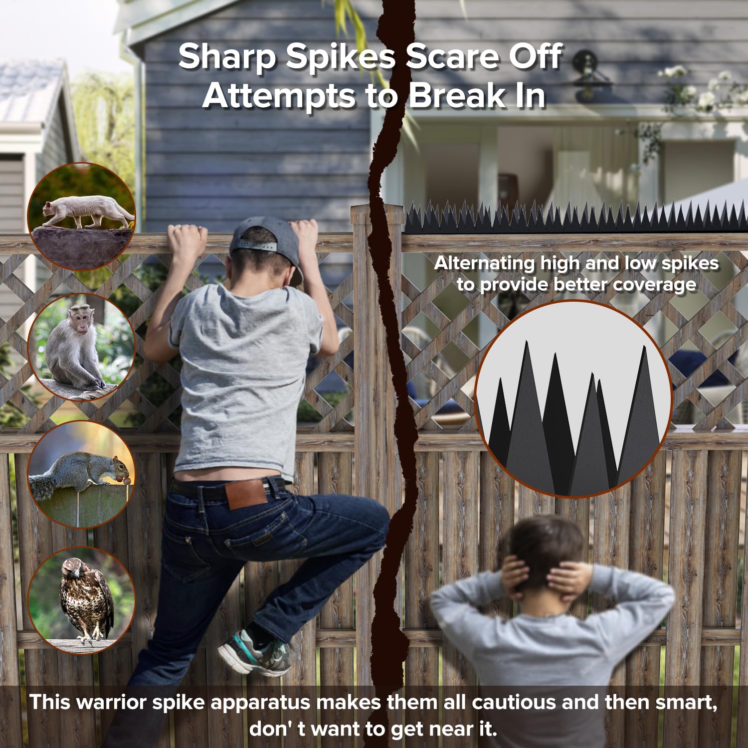 Anti-Climb Fence Spikes - 6PCS (94.4 Inch) Heavy Duty Metal Security Spikes for Outdoor Walls, Garden Fences & Roofs - Intruder Deterrent for Home Protection - Perfect for Perimeter Security & Burglar Prevention