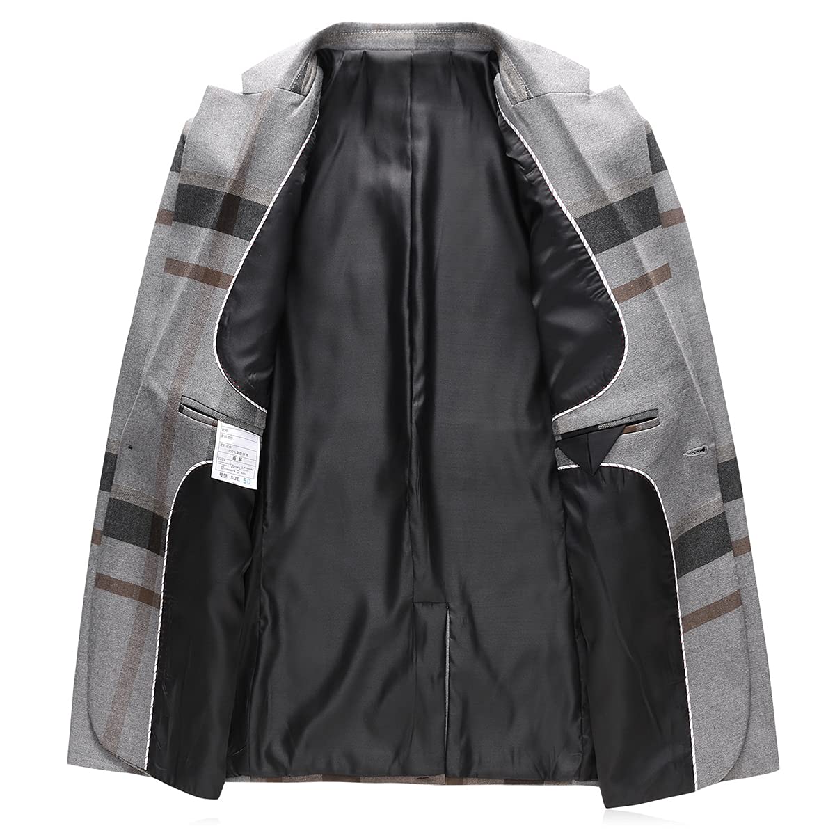 3 Piece Men's Suit Set - Single Breasted Check Plaid Jacket with Vest & Pants - Formal Business, Wedding, Prom & Party Attire - Perfect for Office, Cocktail Events & Special Occasions