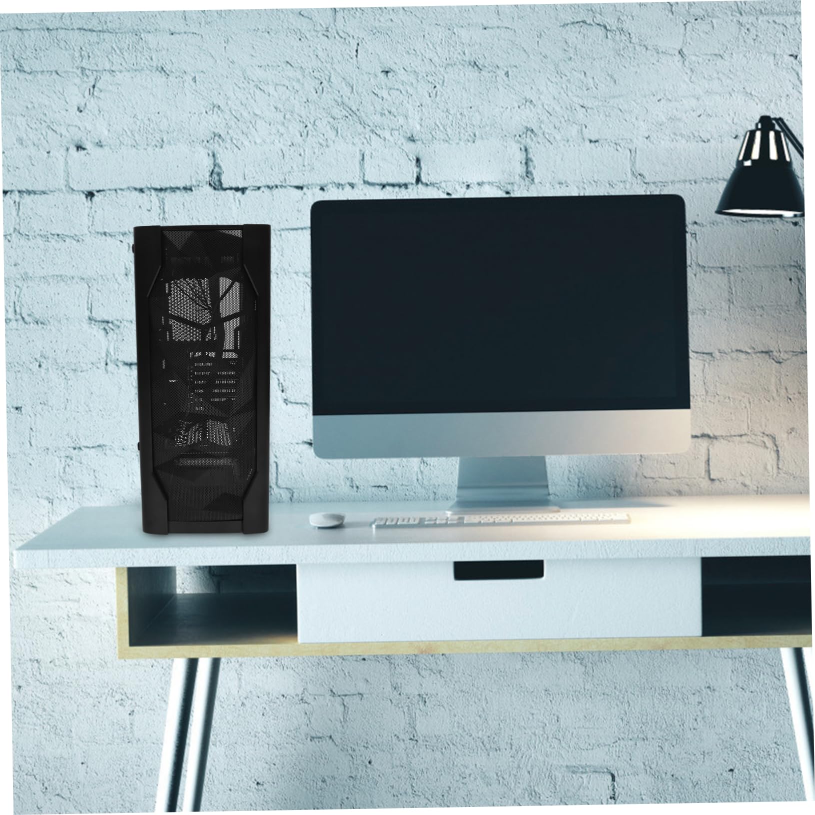 Mikikit ATX Mid Tower PC Case - Tempered Glass Side Panel, High Airflow, Cold Rolled Steel, Gaming Computer Case for Home & Office Use | Perfect for Gaming Rigs & Workstation Builds
