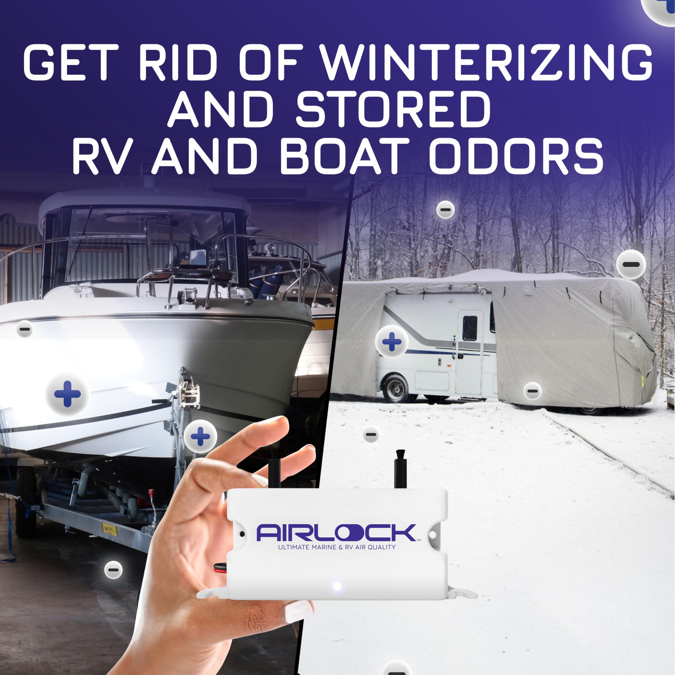 AIRLOCK One - Portable Air Purifier for Boats & RVs - Eliminate Odors & Freshen Air | Easy Installation & Maintenance-Free | Perfect for Marine, Camping & Travel Use