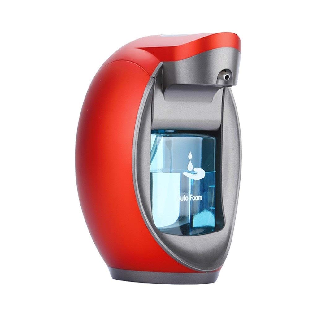 Automatic Foam Soap Dispenser 480ml - Touchless Hand Sanitizer for Kitchen, Bathroom & Office - Wall Mount or Countertop Soap Dispenser (Red) - Perfect for Home, Restaurant and Public Washrooms