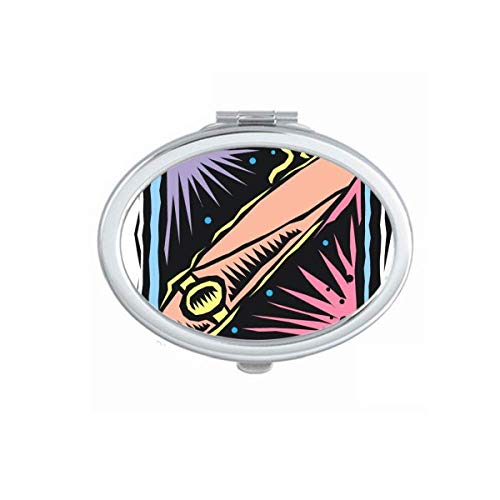 DIYthinker Engraved Mexican Culture Element Mirror - Portable Folding Double-Sided Makeup Mirror with Watch Design for Travel & Home Vanity
