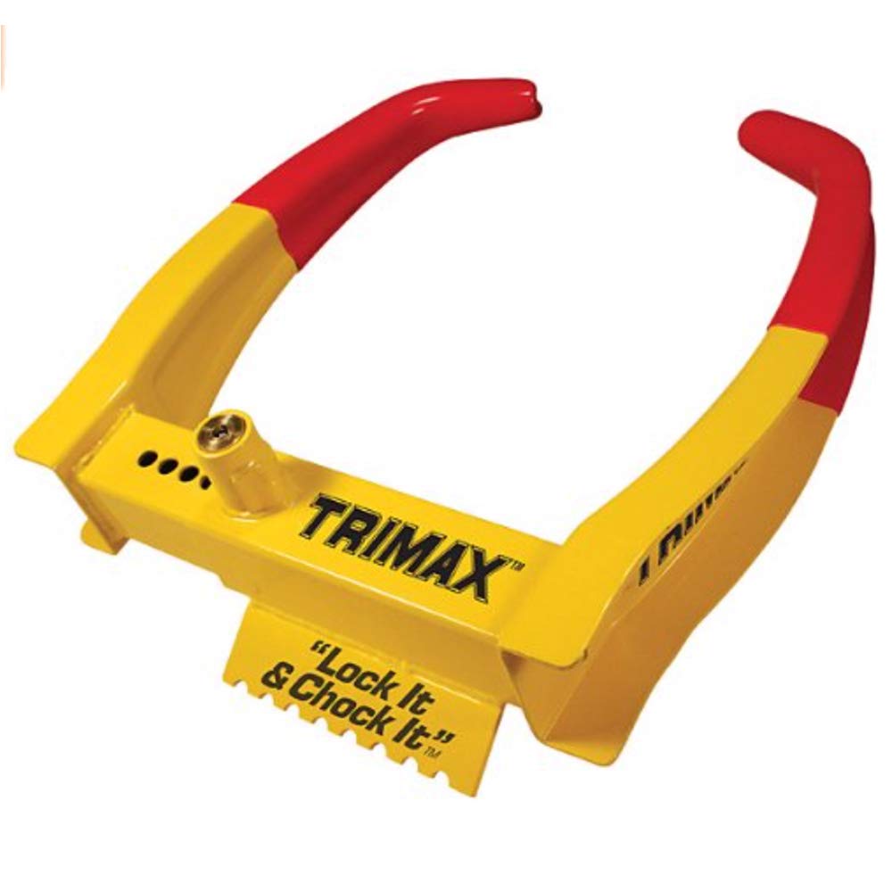 Trimax TCL65 Heavy Duty Wheel Chocks (4 Pack) - Non-Slip Rubber Truck & Trailer Wheel Stops for Parking Security, RV, Boat, and Vehicle Stabilization
