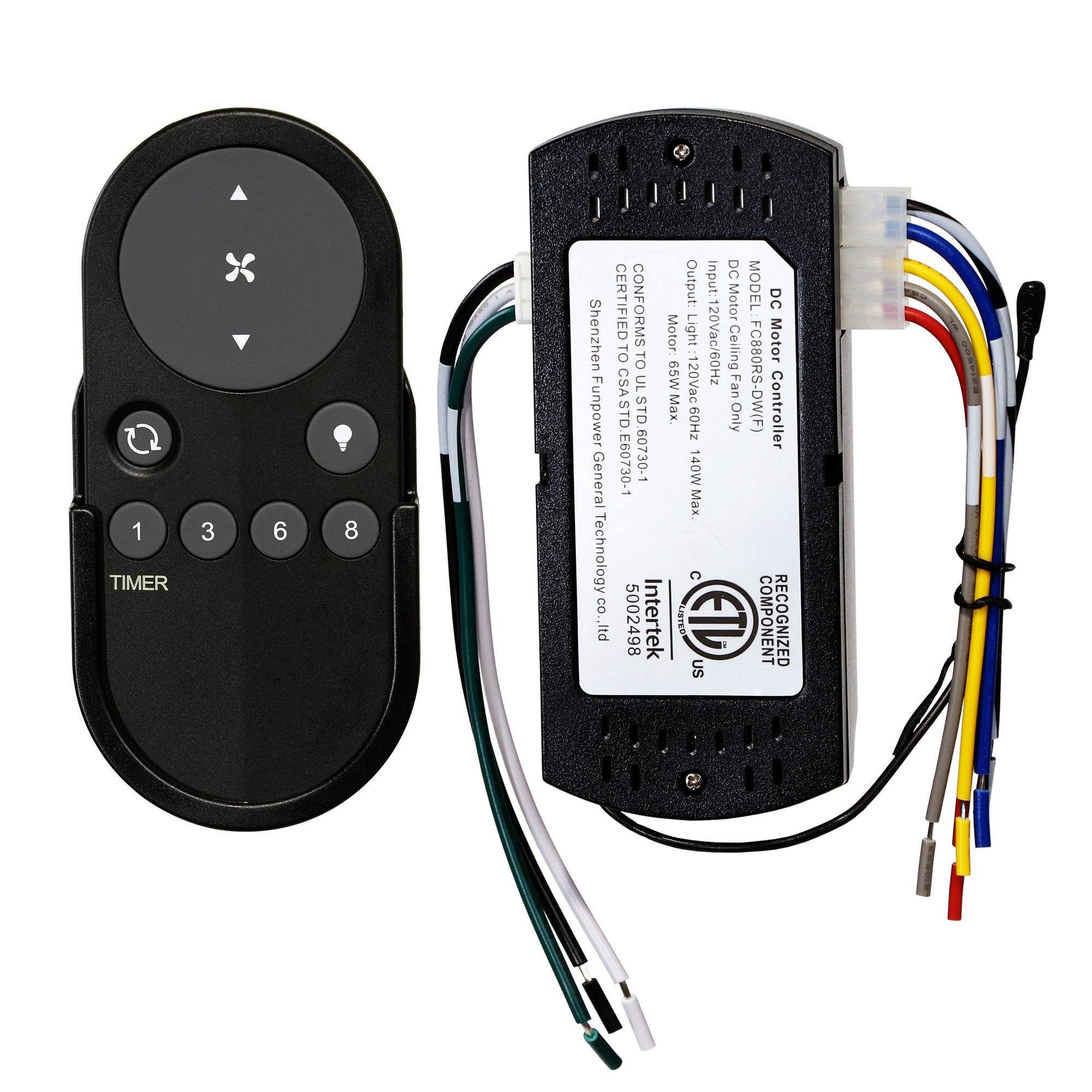 Parrot Uncle Universal Remote Control and Receiver Kit with Wall Mount Holder - Compatible with GA013, GA015, GA016 Ceiling Fans - Perfect for Home, Bedroom, and Living Room Installation