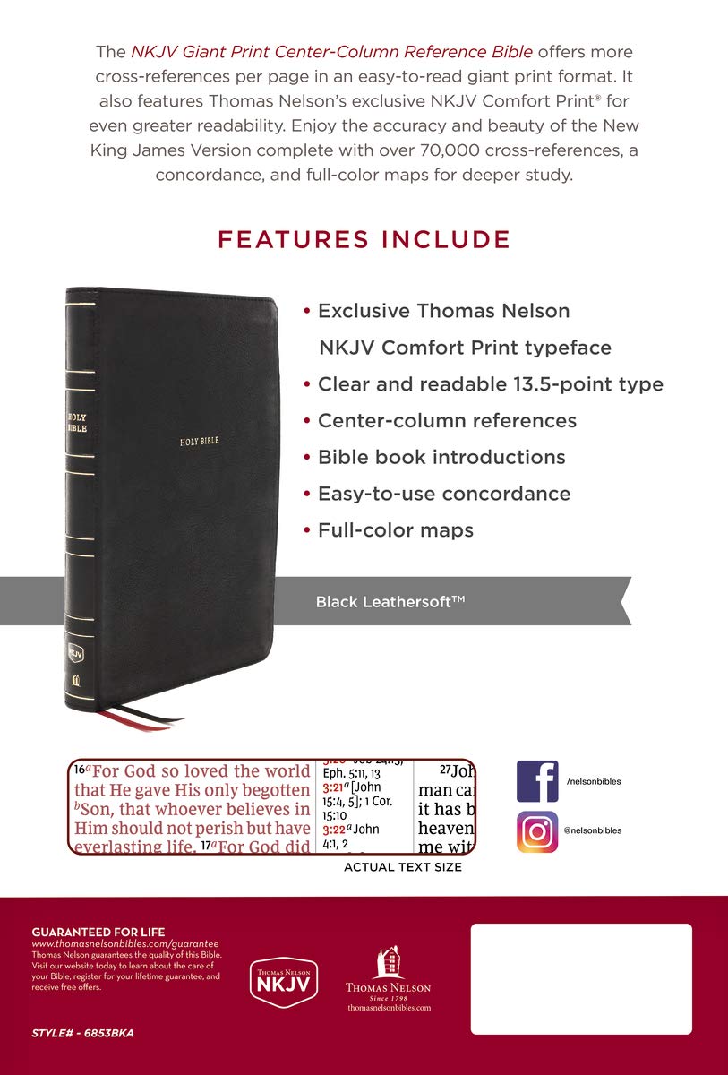 NKJV Holy Bible Giant Print Leathersoft - Red Letter for Easy Reading & Study