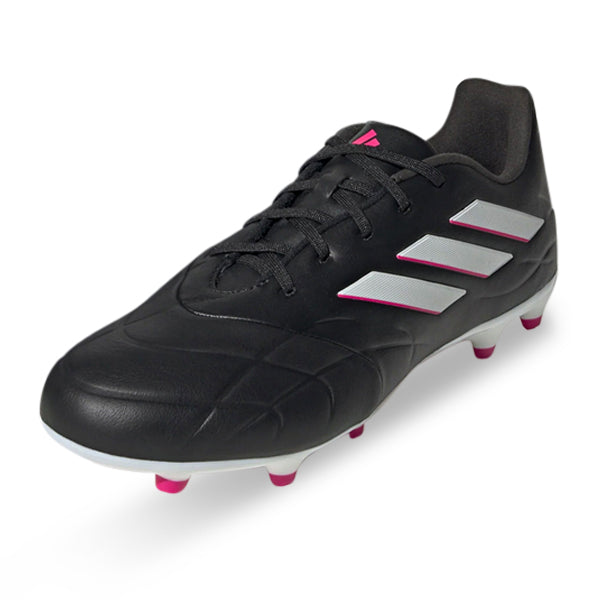 adidas Copa Pure.3 Firm Ground Soccer Cleats for Men - Core Black/White/Pink - Lightweight Football Shoes for Outdoor Matches & Training