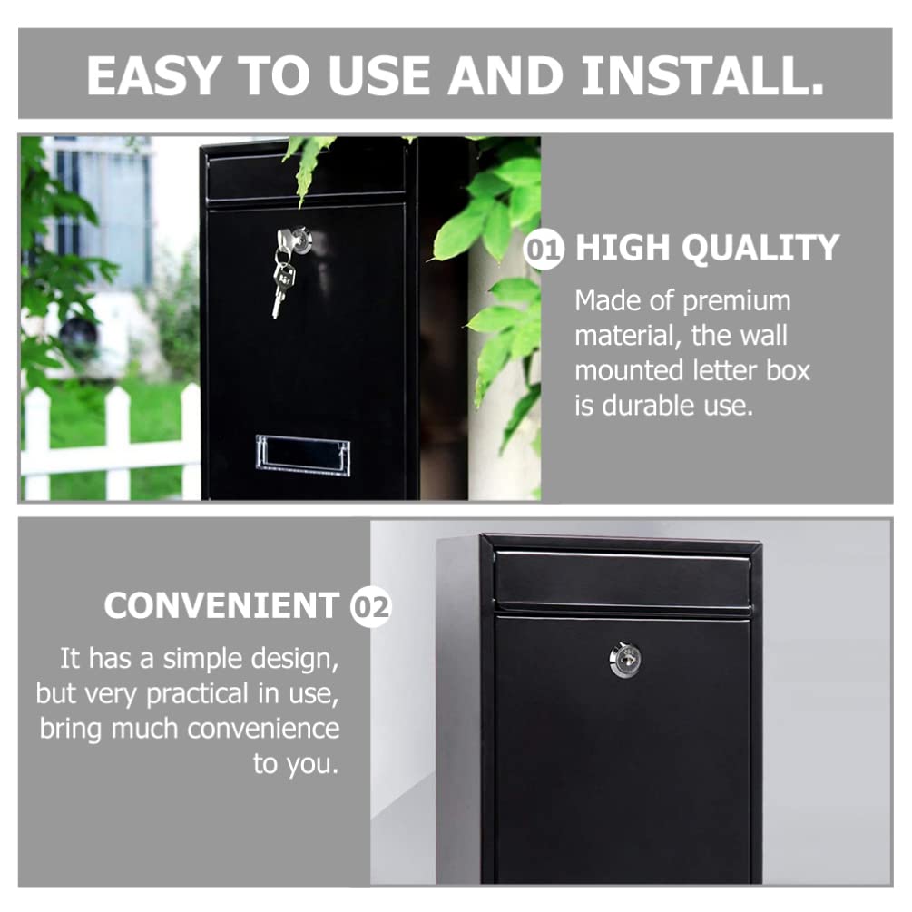 Durable Iron Mailbox for Letters, Magazines & Newspapers - Secure Outdoor Mail Storage for Home, Office & Apartment Buildings