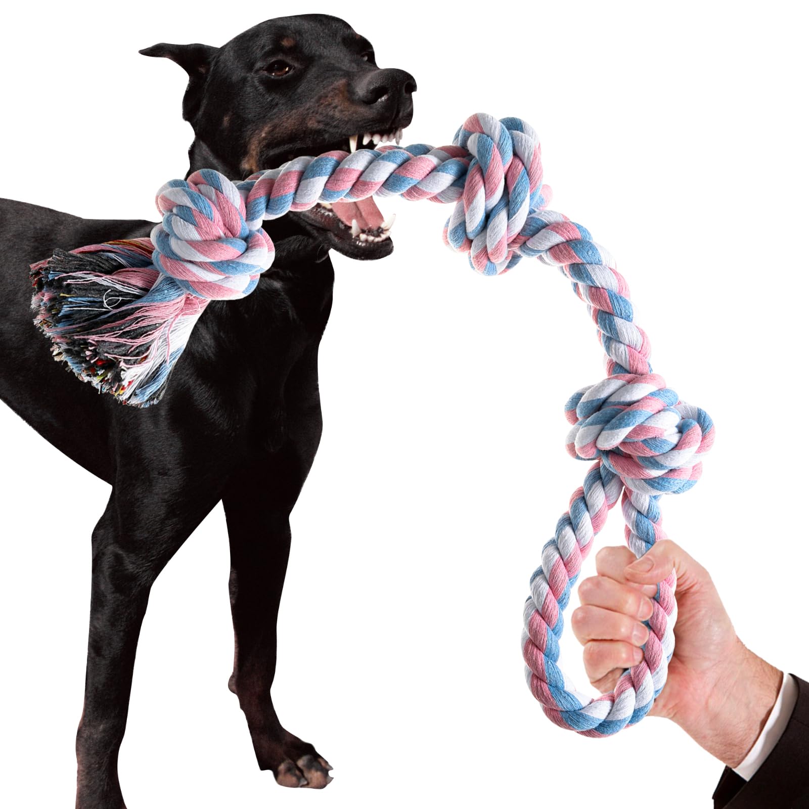 Indestructible Dog Rope Toys for Aggressive Chewers - Tough Puppy Chew Toys for Teething, Boredom & Dental Cleaning - Durable Tug of War Toy for Small to Large Breed Dogs | Perfect for Playtime, Training & Teeth Cleaning at Home or Outdoors