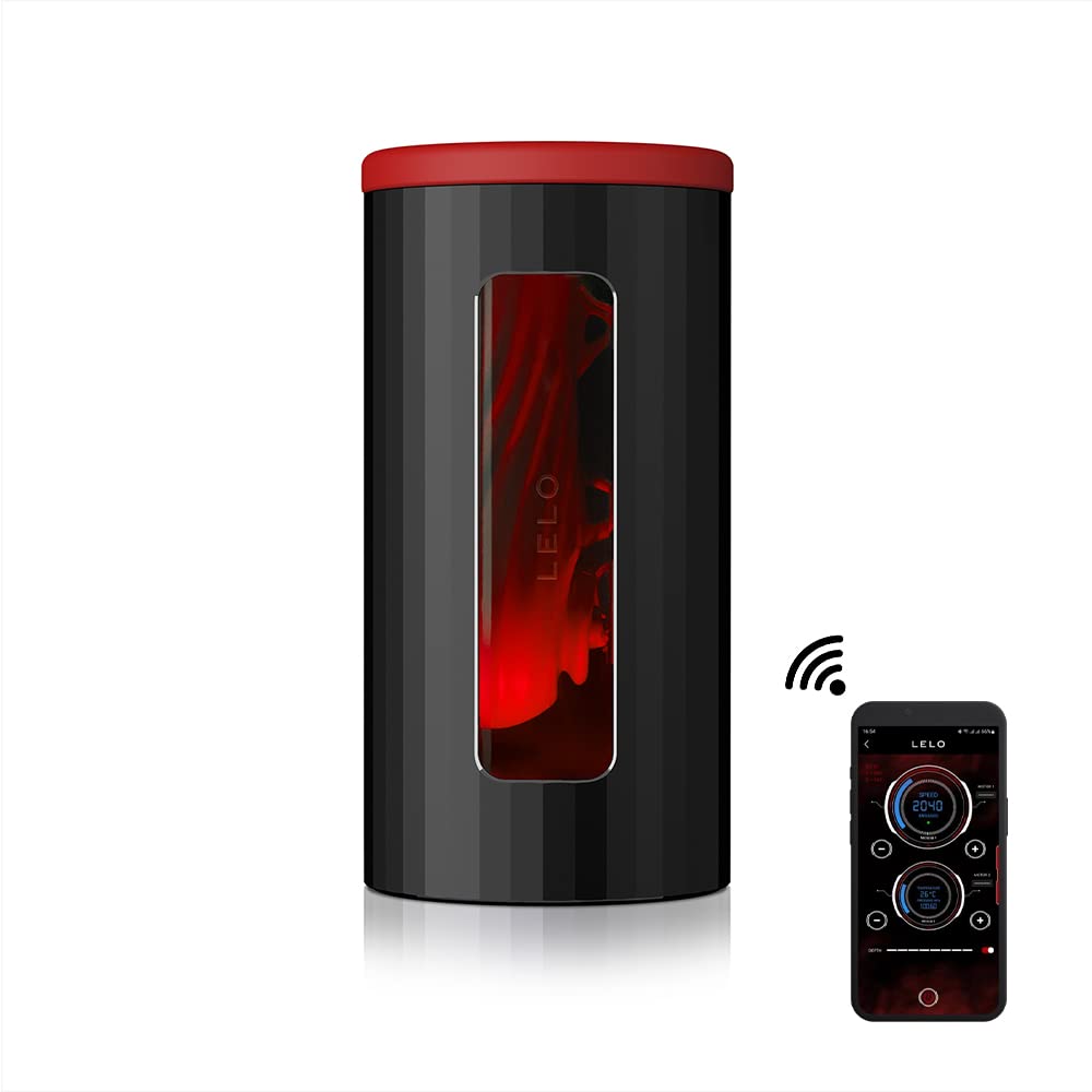 LELO F1S V2 Waterproof Male Masturbator with App Control - Open-Interface Smart Pleasure Device, 4 Unique Vibration Modes - Perfect Men's Sex Toy for Solo Play & Couples (Red)