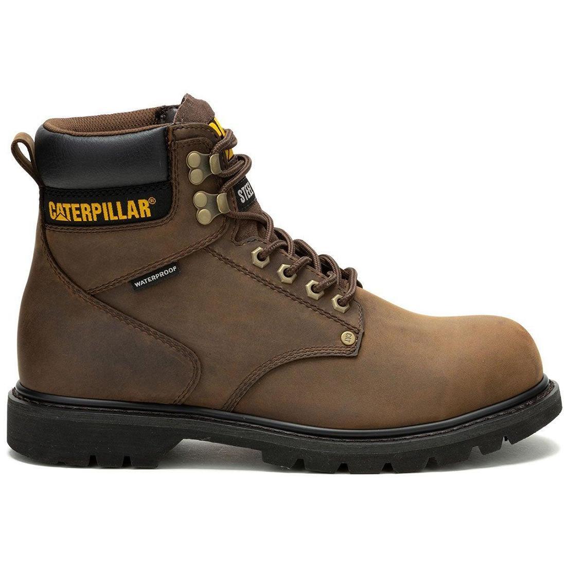 Men's Dark Brown Steel Toe Waterproof Work Boots - OSHA Compliant for Construction & Outdoor Jobs - Durable Safety Shoes for Warehouse, Factory & Heavy Duty Work