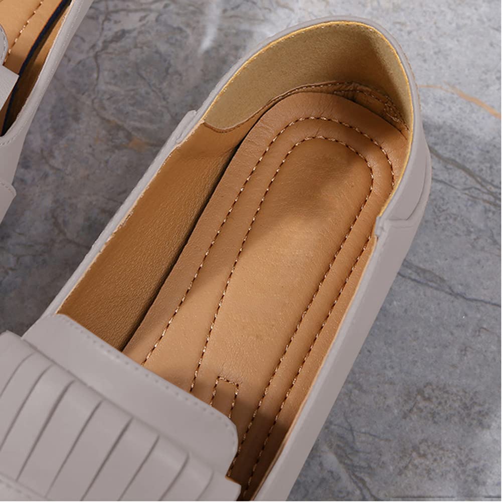 Lutalica Women's Fashion Pointed Toe Tassel Slip-On Loafers - Casual Backless Bowknot Ballet Flats for Work, Office & Daily Wear | Comfortable Shoes for Women
